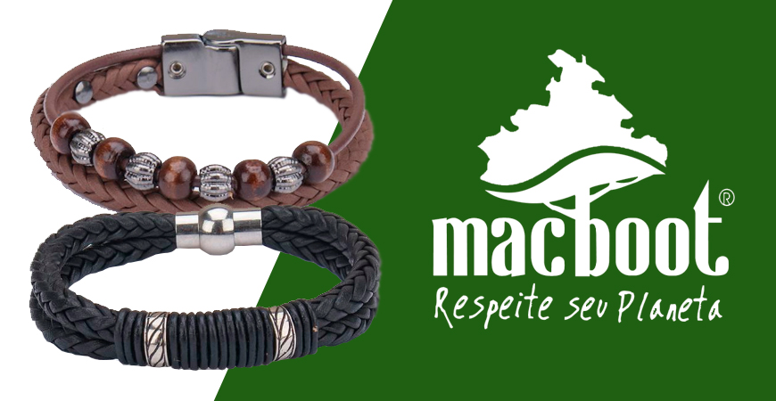 Pulseiras masculinas de couro da Macboot: Confira modelos surpreendentes